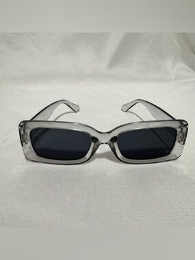 Light Grey Square Frame Glasses